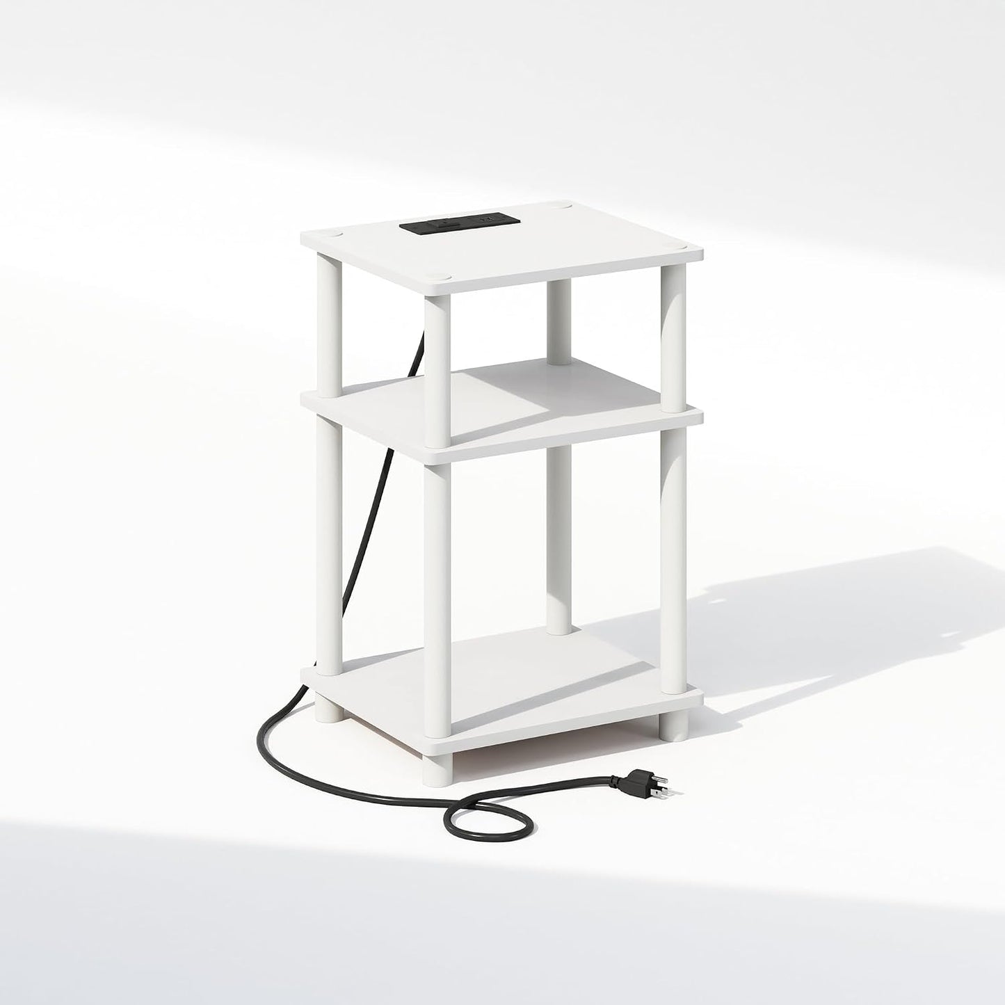 JUST Toolless 3-Tier Night Stand, Open Storage, Americano
