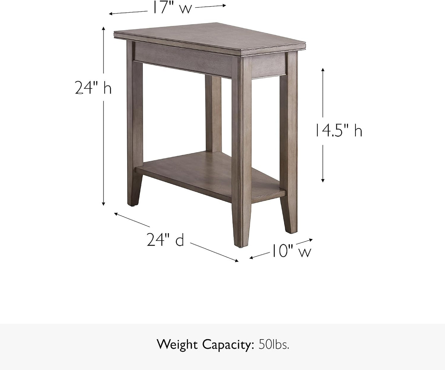 End Table, 17", Smoke Gray