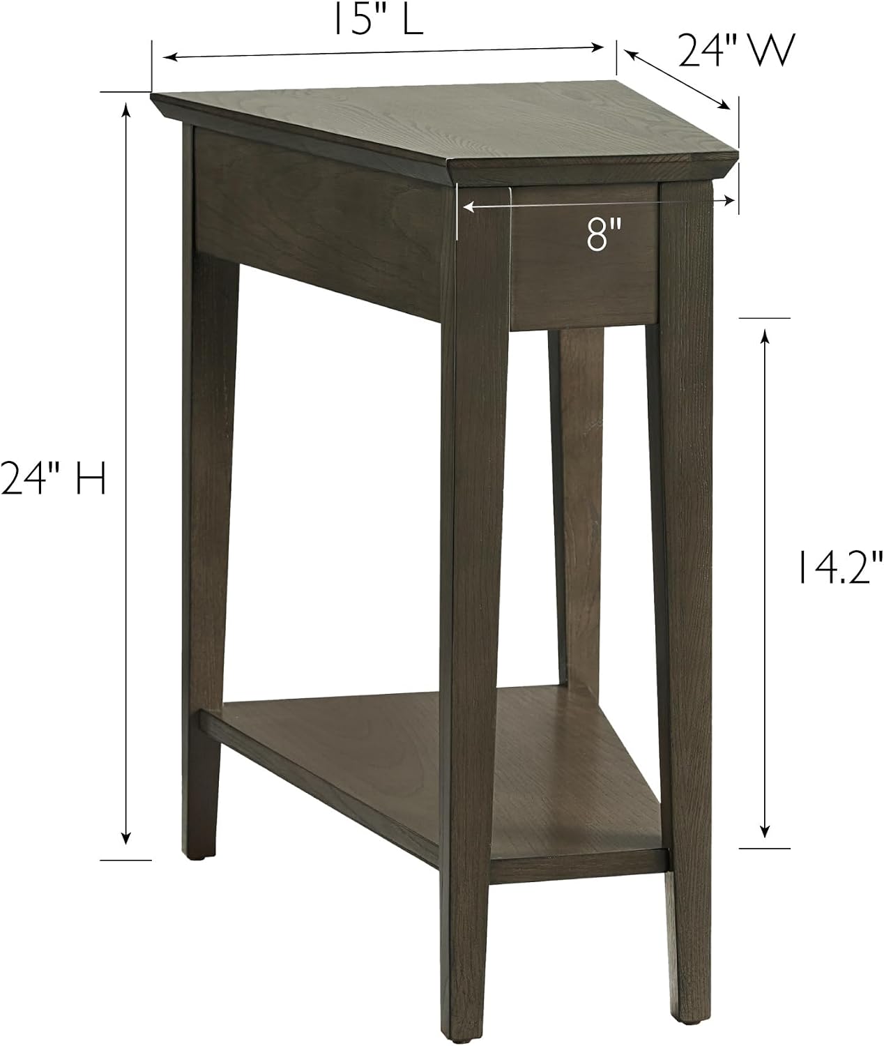 End Table, 17", Smoke Gray