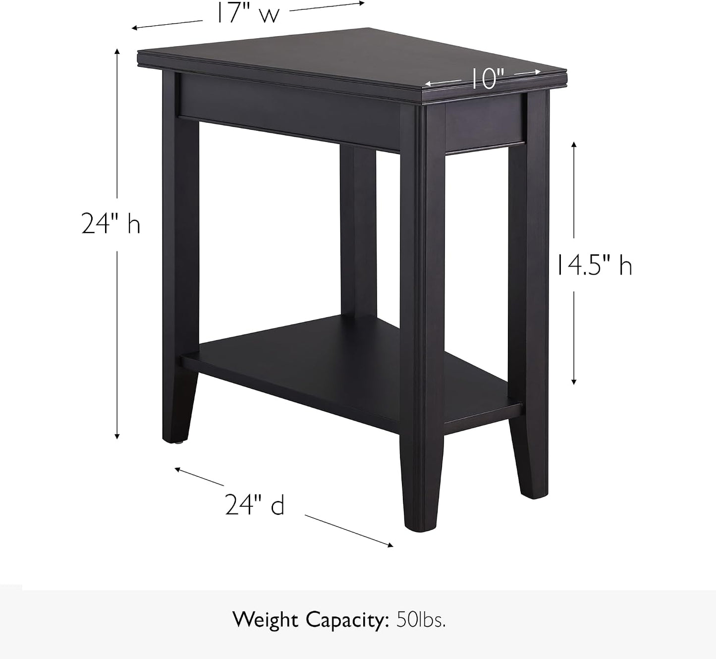 End Table, 17", Smoke Gray