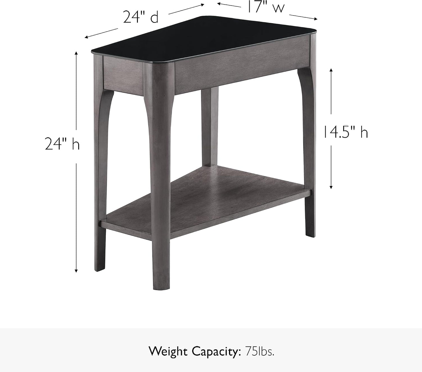 End Table, 17", Smoke Gray