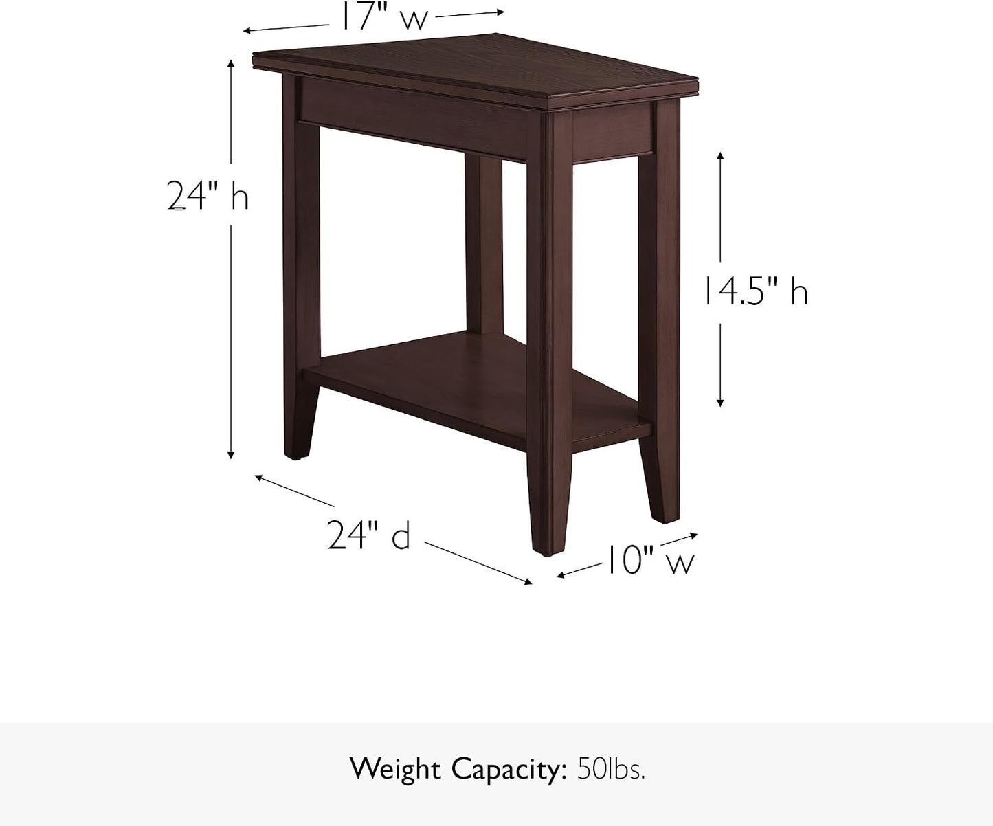 End Table, 17", Smoke Gray