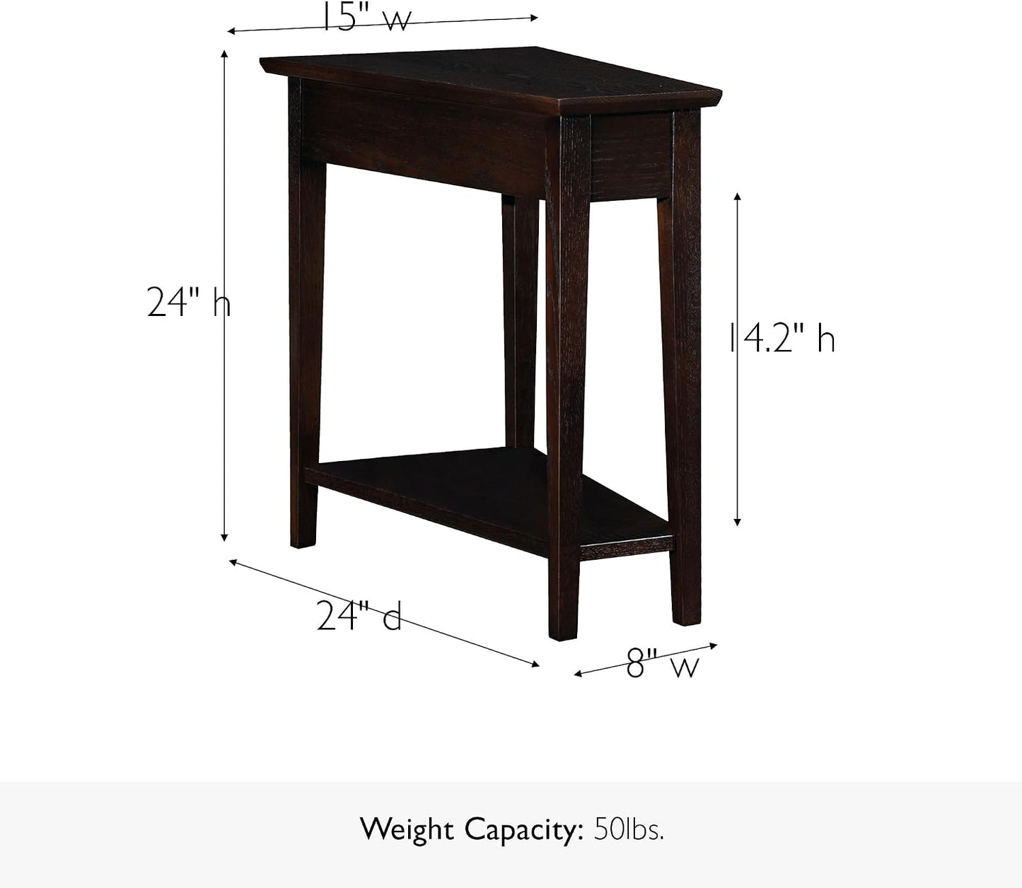 End Table, 17", Smoke Gray