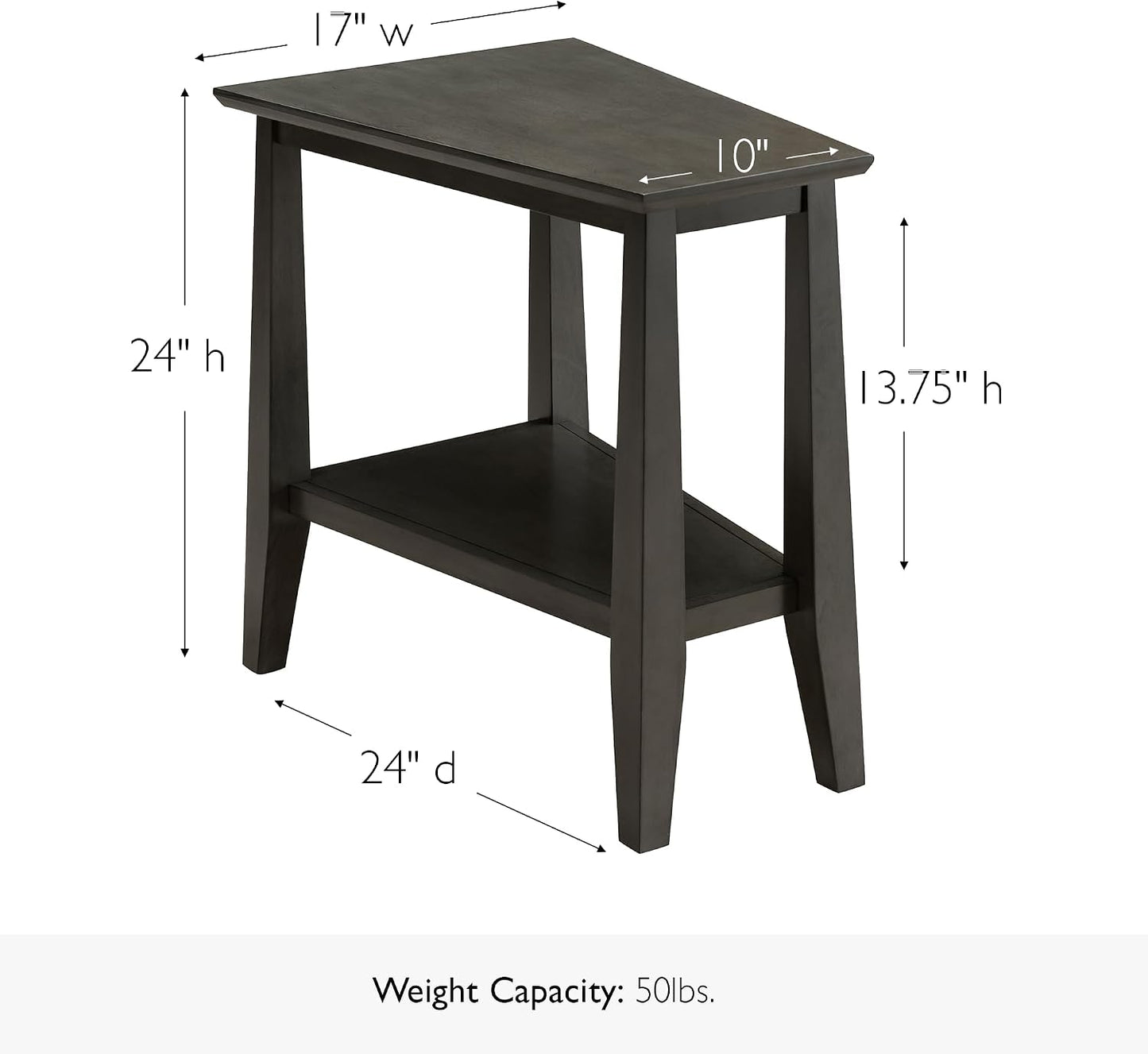 End Table, 17", Smoke Gray
