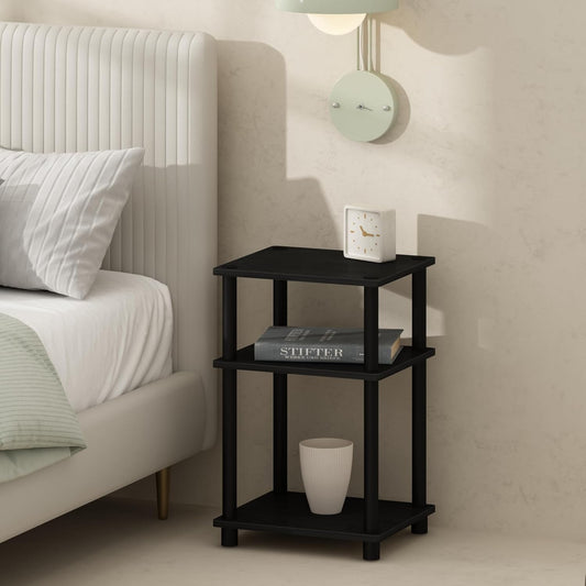 JUST Toolless 3-Tier Night Stand, Open Storage, Americano