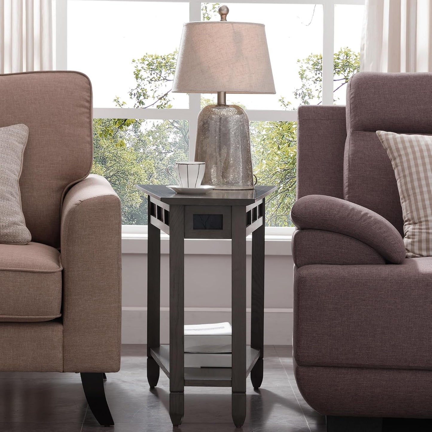 End Table, 17", Smoke Gray