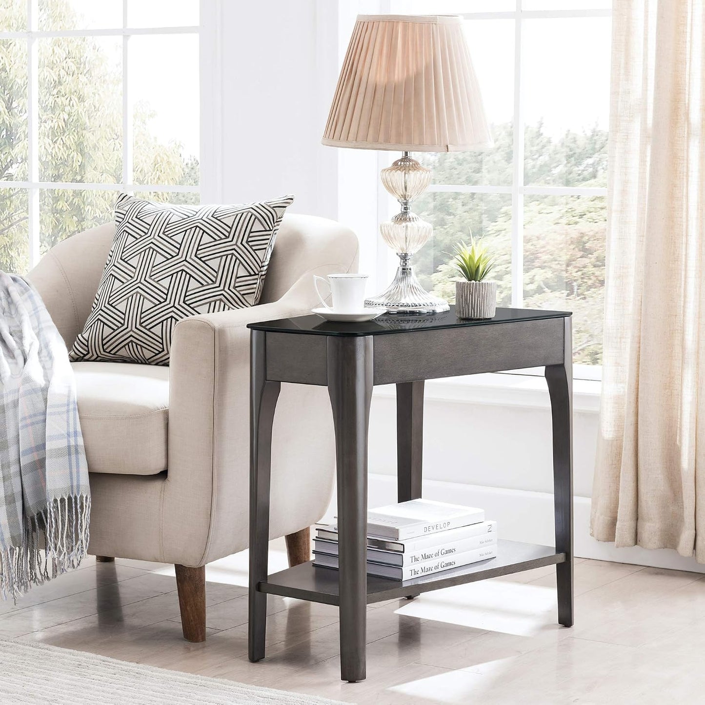 End Table, 17", Smoke Gray